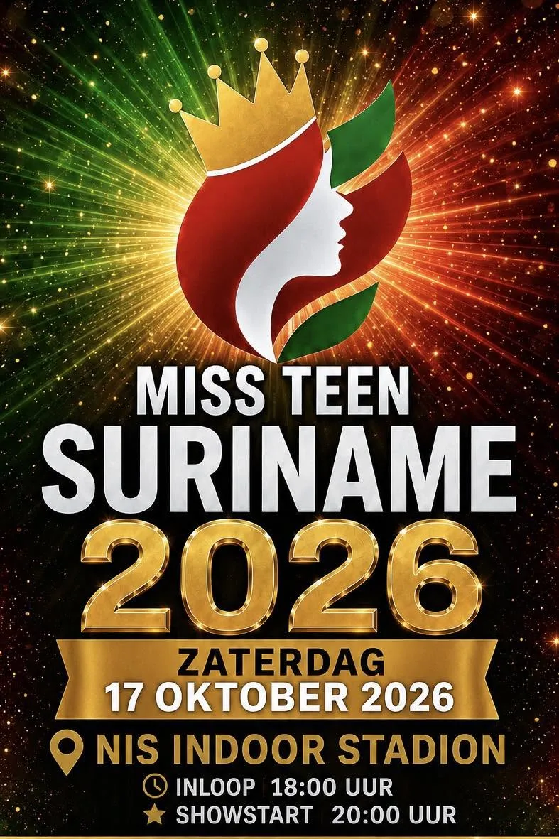 Flyer for Miss Teen Suriname 2026