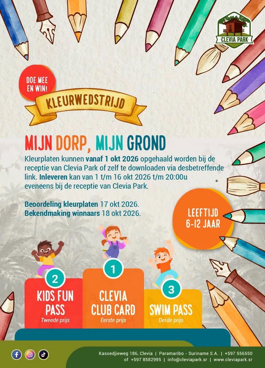 Flyer for "Mijn dorp, mijn grond" kleurwedstrijd