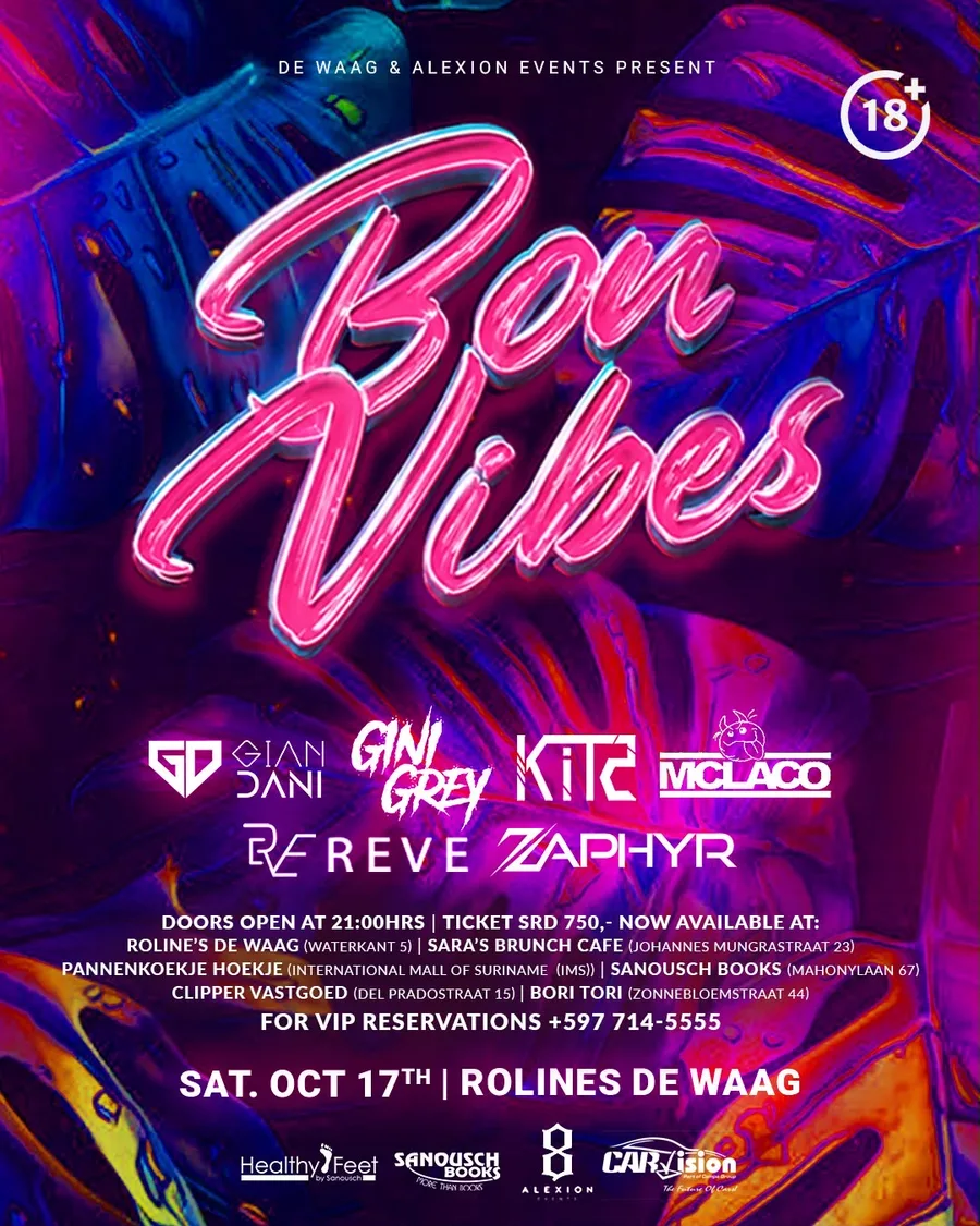 Flyer for BON VIBES