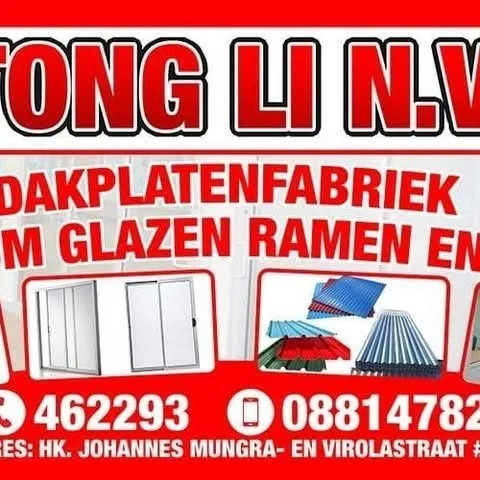 Tong Li N.v Zinkplaten en Alluminium Glazen Fabriek in Paramaribo