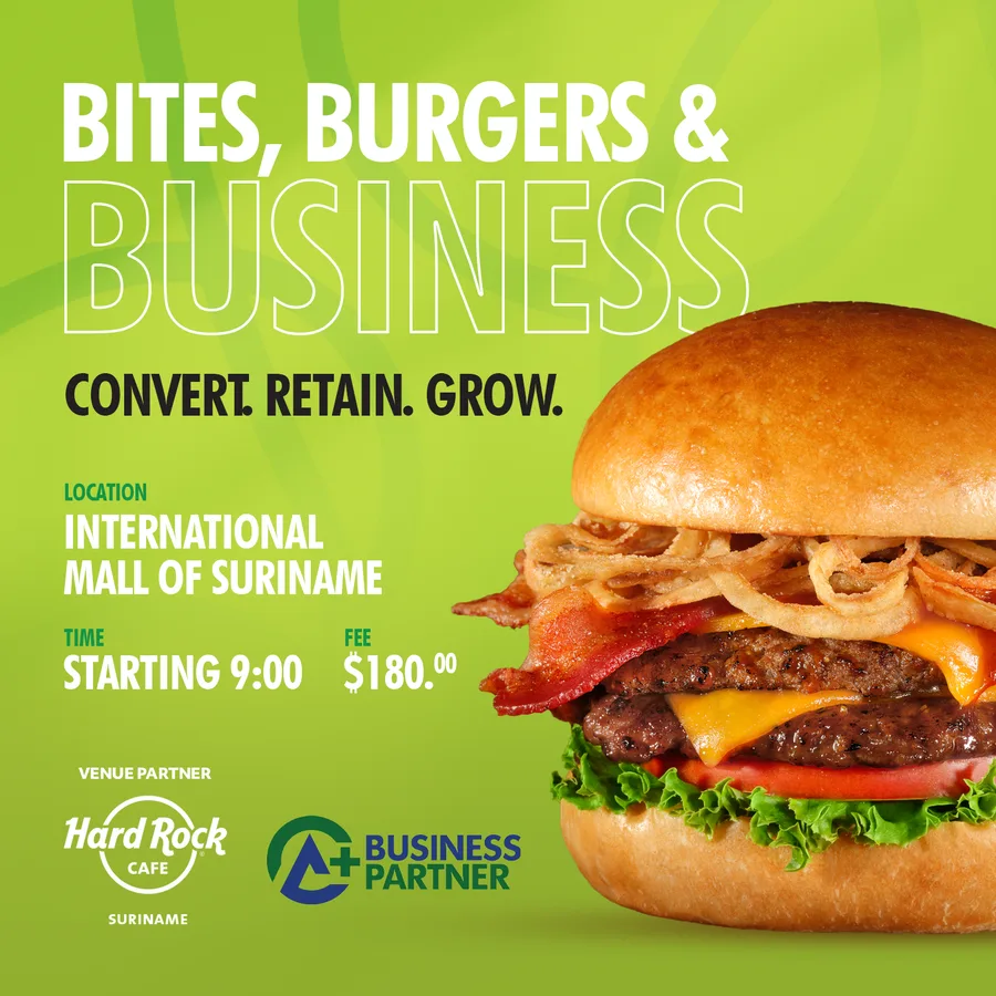Flyer for Bites, Burgers & Business